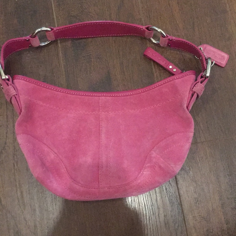 Authentic small suede coach purse
